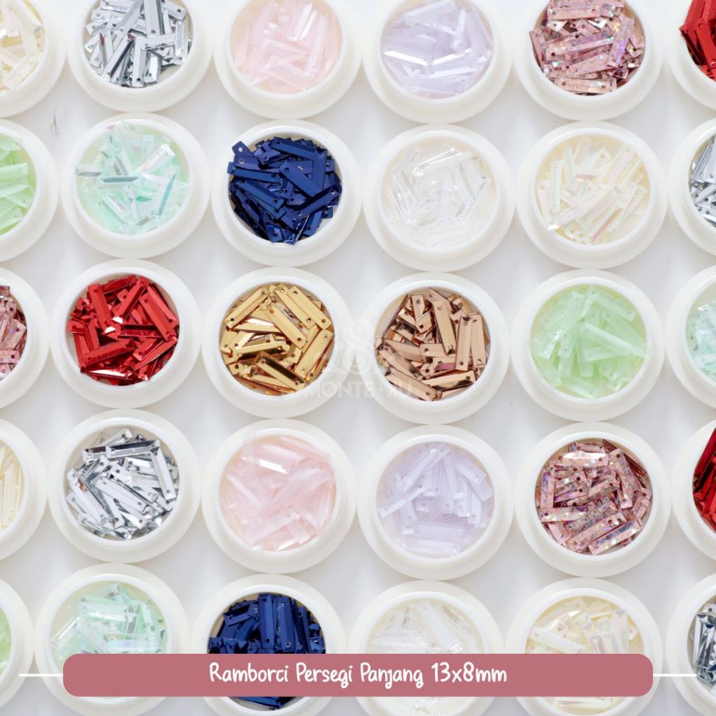 Payet Ramborci Borci Persegi Panjang 13x9MM Payet Sequins Murah bisa COD