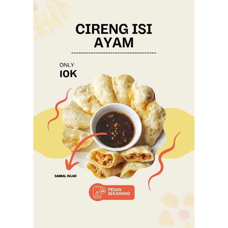 

cireng isi ayam sambel rujak