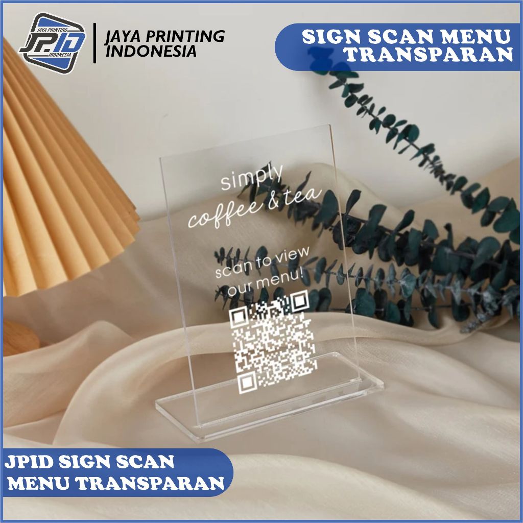 

JPID Custom Papan Sign Scan Menu Barcode SCAN MENU/WEBSITE/PAYMENT Transparan