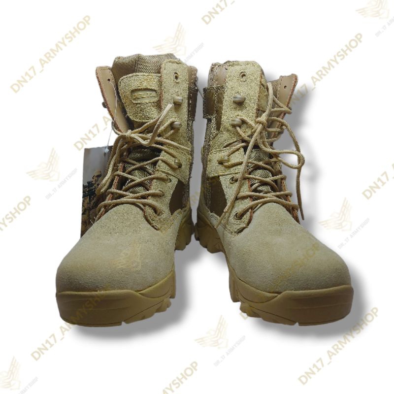 Sepatu PDL/Lapangan Delta Khaki dan Hitam Original