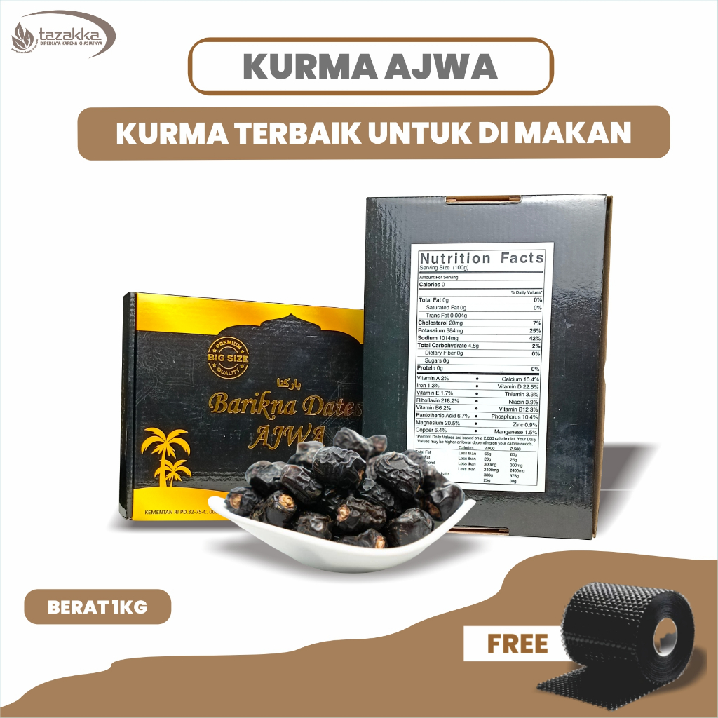 

Kurma Ajwa 1Kg Kurma Nabi Premium Original High Quality Timur Tengah Oleh Oleh Haji Umroh