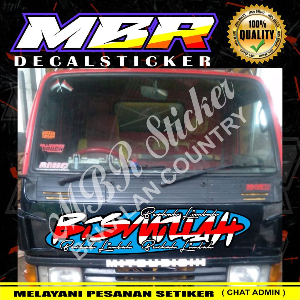 STIKER TRUK BISMILAH,STIKER KABIN DEPAN,STIKER BISMILLAH KABIN DEPAN