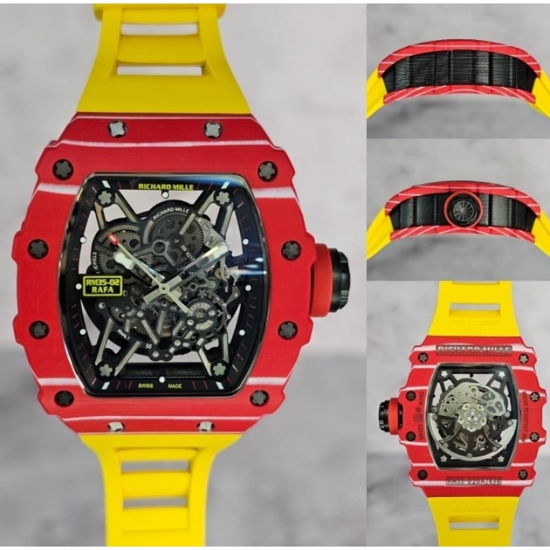 jam tangan RM pria Jam Tangan Sport Rm Jam Tangan Pria Rm Kuning Rubber Merah