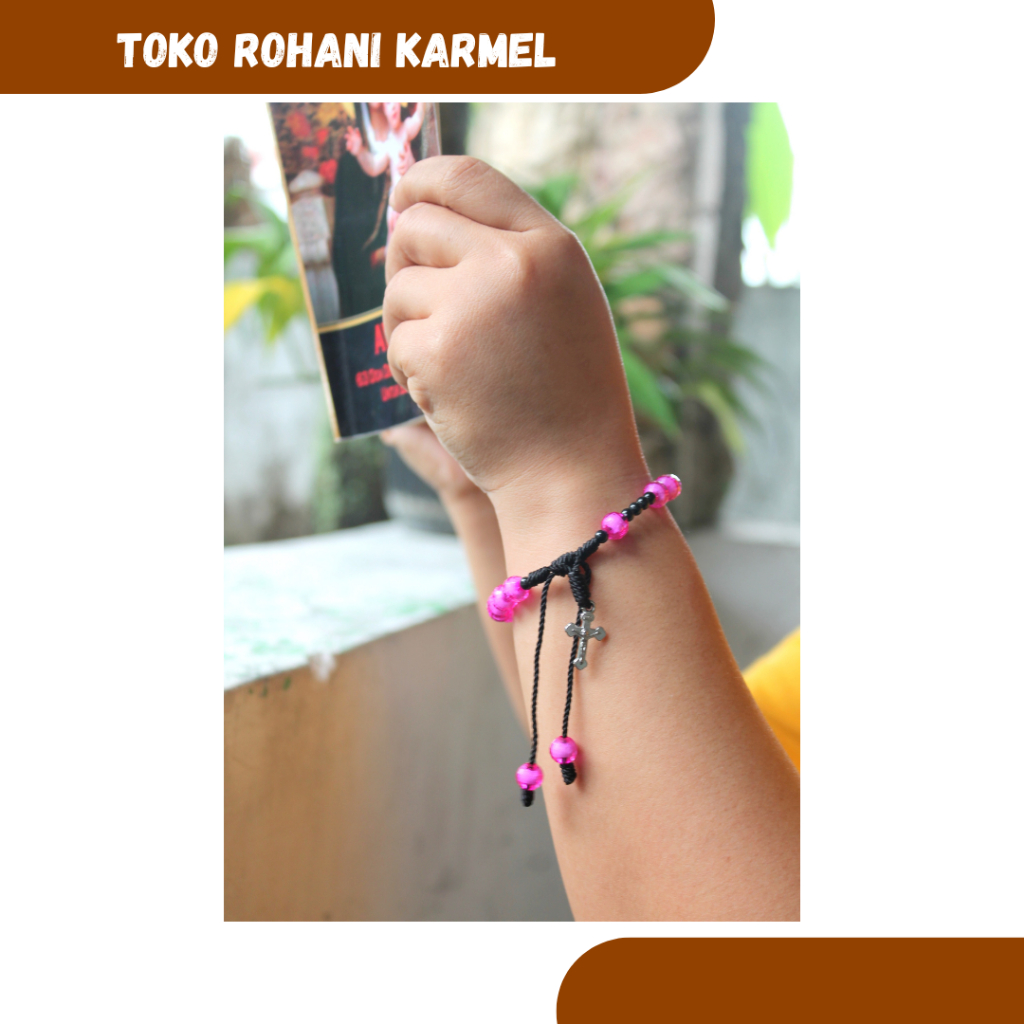 GELANG ROSARIO AKRILIK / GELANG KATOLIK / GELANG SALIB / GELANG ROSARIO / GELANG SALIB PRIA / KONTAS