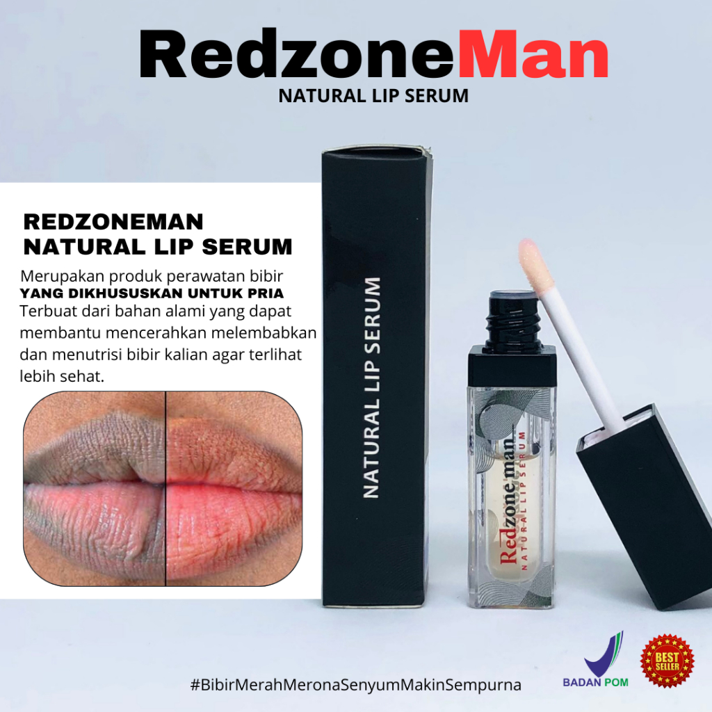 Redzone Man Lip Serum Untuk Mencerahkan Bibir Pria | Melembabkan Bibir Kering Pemerah Bibir Permanen