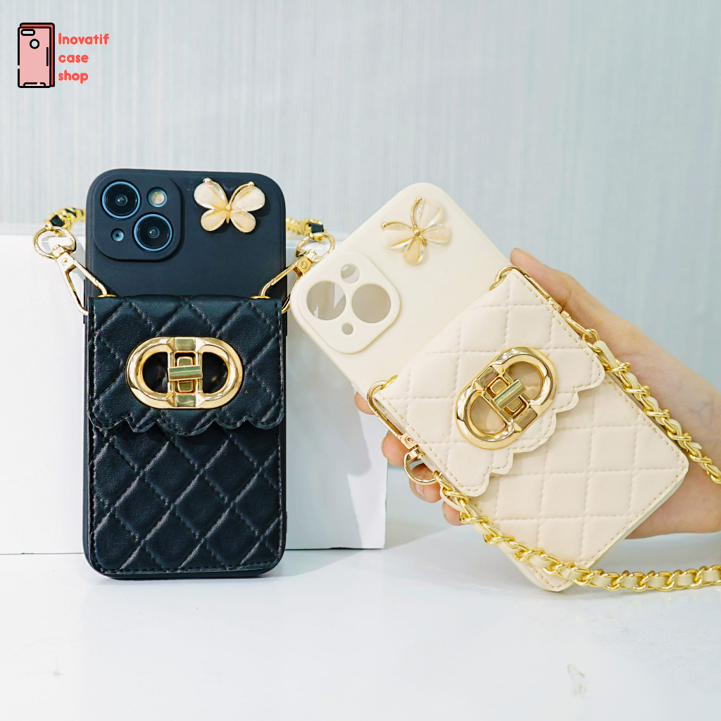 Case Dompet Kulit  'DioR' - Sling Case Rantai for Realme c67case c67 |silikon c67