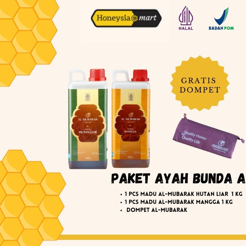 

PAKET AYAH BUNDA A Madu Al Mubarak 1 Pcs Hutan Liar 1kg & 1 Pcs Mangga 1kg