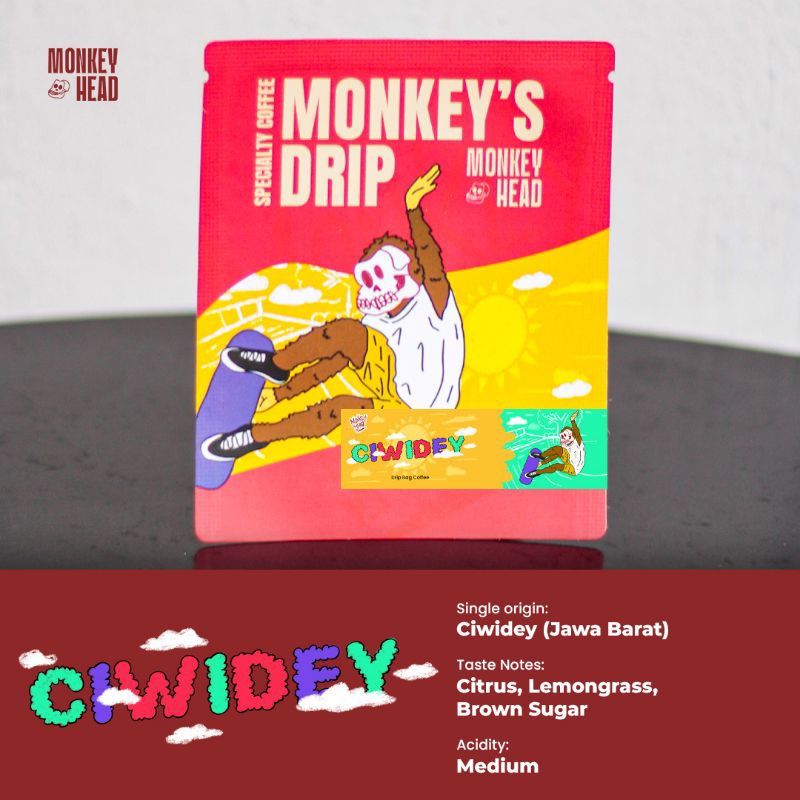 

MONKEY HEAD - CIWIDEY Drip Bag Coffee - 5 Drip Bag
