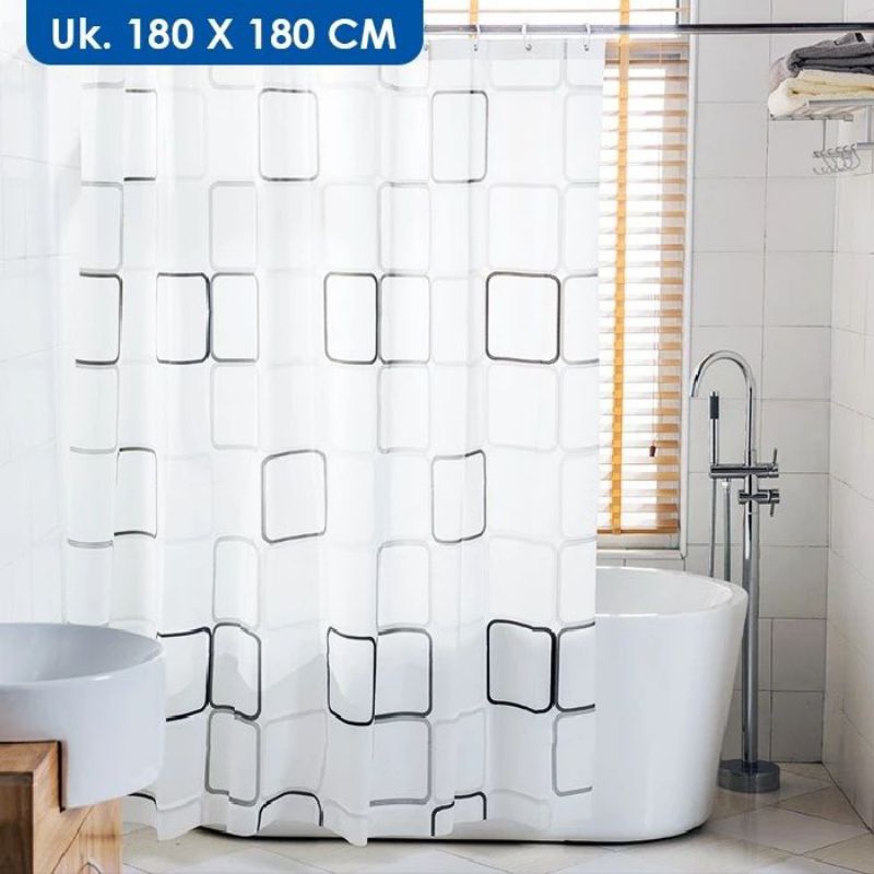 Gorden tirai kamar mandi anti basah
