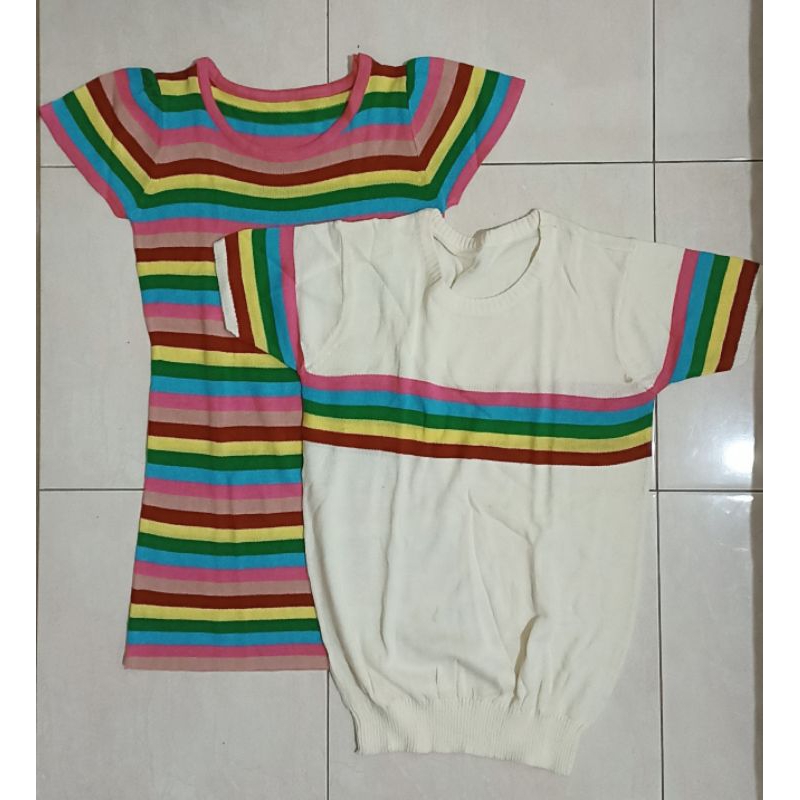NEW - baju couple pasangan rajut bahan ngaret/melar pria wanita warna warni putih merah kuning hijau