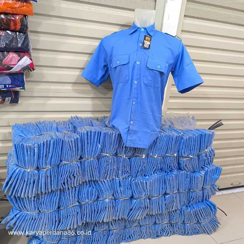 kemeja,biru,laut,pendek,terbaru