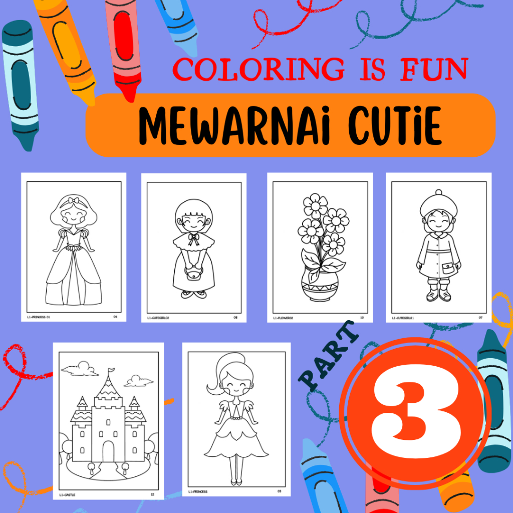 

Kertas Gambar Mewarnai Lembar Aktivitas A4 - Latih Imajinasi, Kreativitas, Eksplorasi Warna (Coloring Page) Anak Bebas Bosan Bebas Gadget SD TK PAUD LEVEL 3