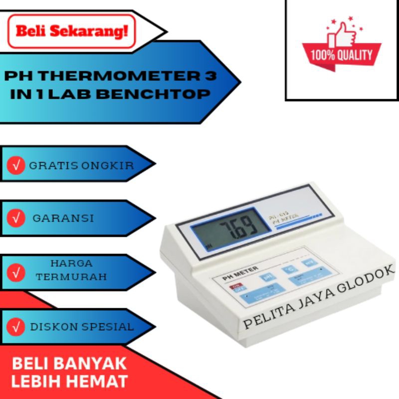 PH ORP Thermometer 3 in 1 Benchtop Meter Tester Air Bench Termometer