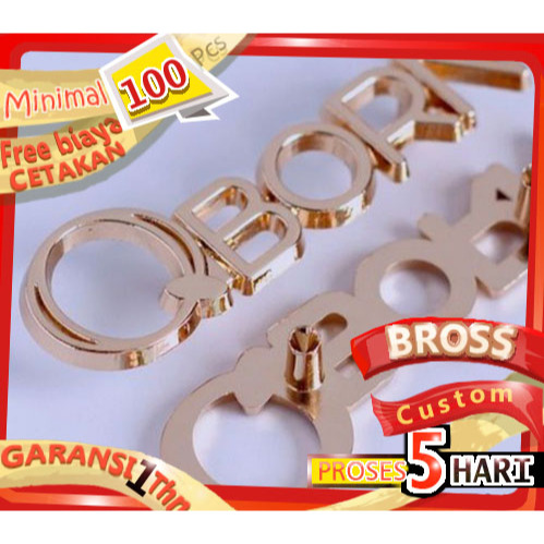 Label plat bahan alloy dan anhass kuningan stainless desain sendiri custom di Bandung untuk berbagai