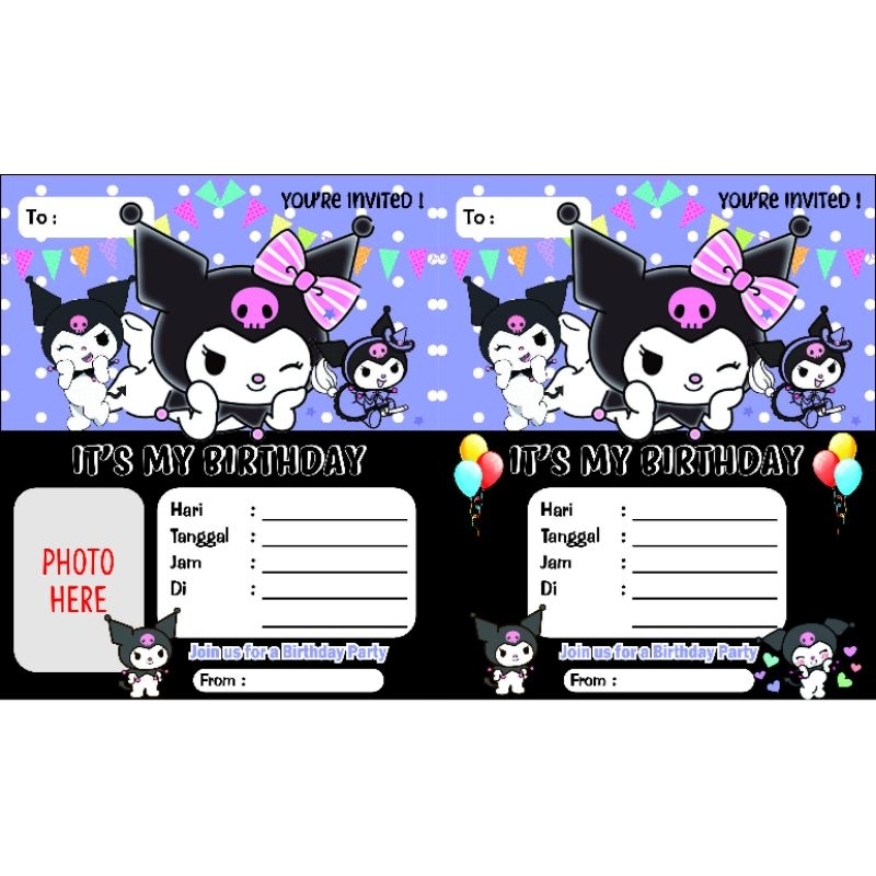 Undangan Kuromi Custom TEXT+FOTO
