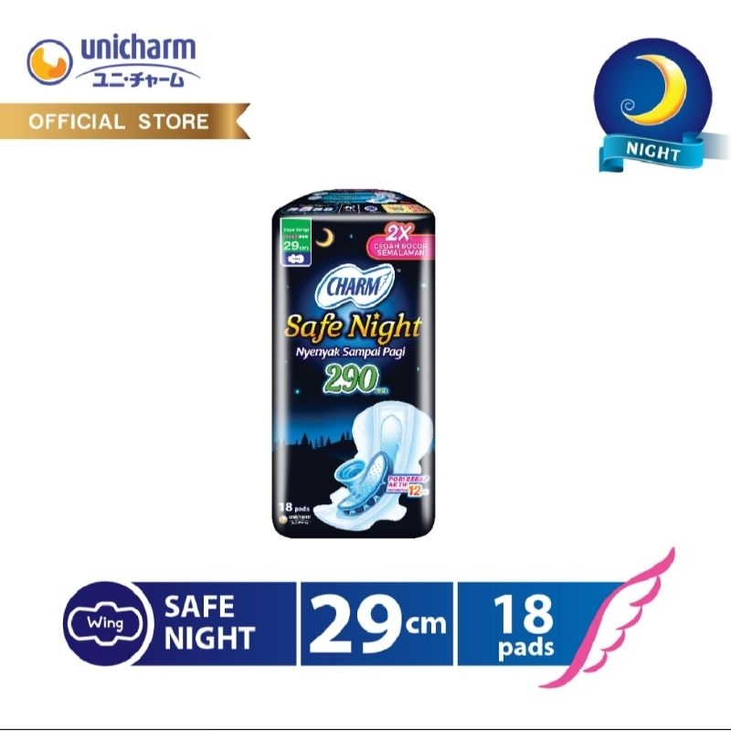 Charm Pembalut Safe Night 29cm