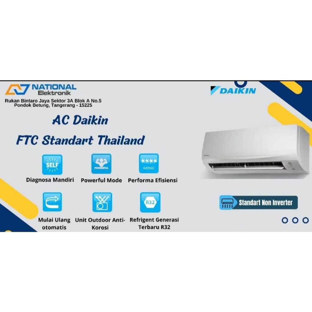 Ac Daikin Standart Thailand 1/2 pk Type FTC15NV14 / RC15 / STC15 NV14