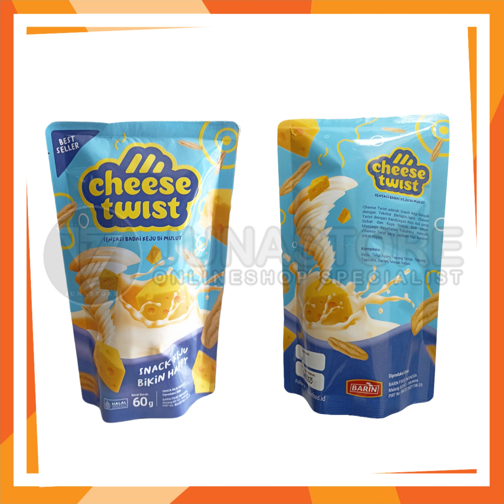 

Cheese Twist Cheese Stick Keju Premium Stik Keju Twist 60 Gram