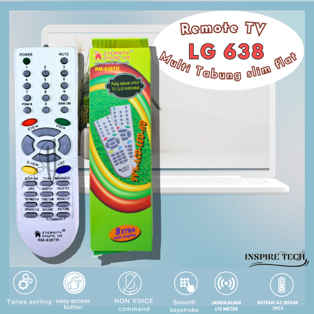 Remote TV LG Tabung Multi Slim Flat 638 Universal LG TABUNG