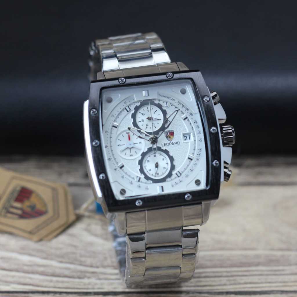 Jam tangan Pria Leopard 8829 tanggal chronograp aktif sport analog original