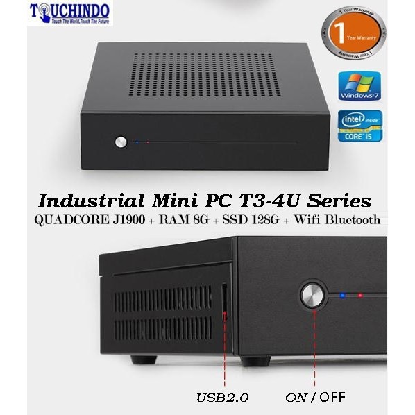 Industrial Mini PC Komputer T3-4U Series QuadCore J1900
