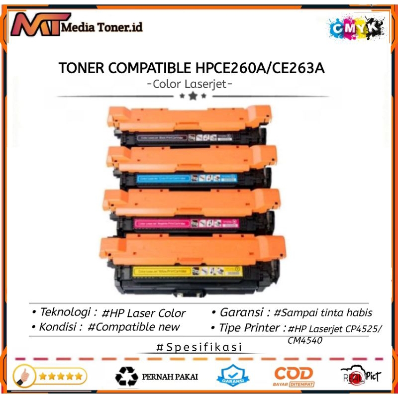 Compatible Toner HP647A CE260A CE261A CE262A CE263A color