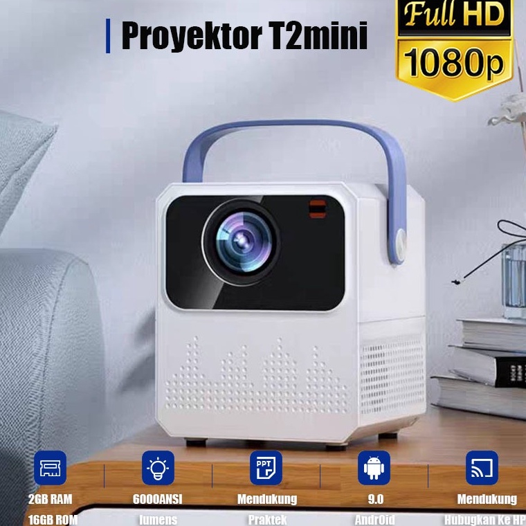 Top Produk proyektor portable support untuk mengajar proyektor android T2 MINI paket hub hp 8 lumens