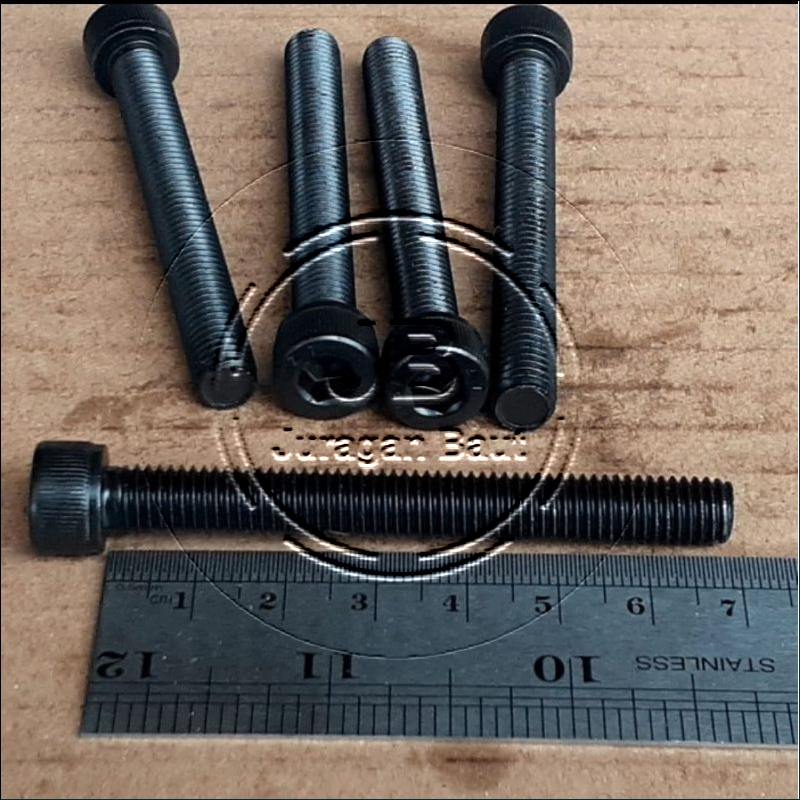 BAUT L M8X70 BAJA PANJANG 7 CM 7CM BAUD L BAJA M8 X 70 KUNCI L6 L 6 KUNCI PAS 12 13 FULL DRAT WARNA 