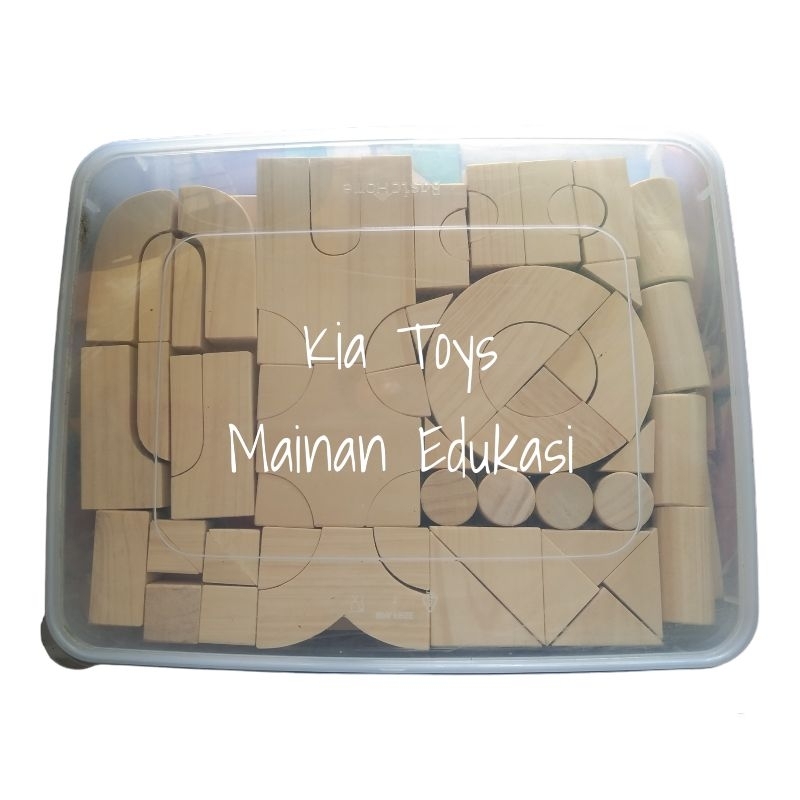 Balok Pdk Mini Natural 105 Pcs  Mainan Edukatif Ape TK Paud