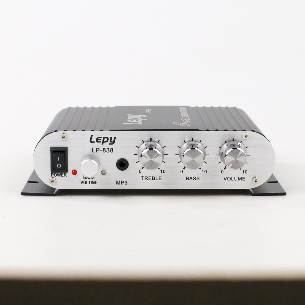 Lepy HiFi Stereo Amplifier Treble Bass Booster - LP-838 - Black