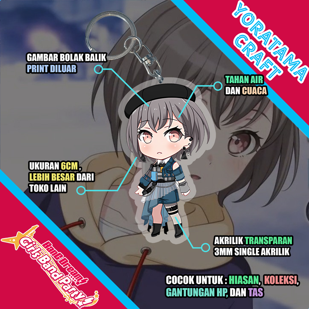 Gantungan Kunci Tomori MyGO Bang Dream, Keychain Anime Lucu