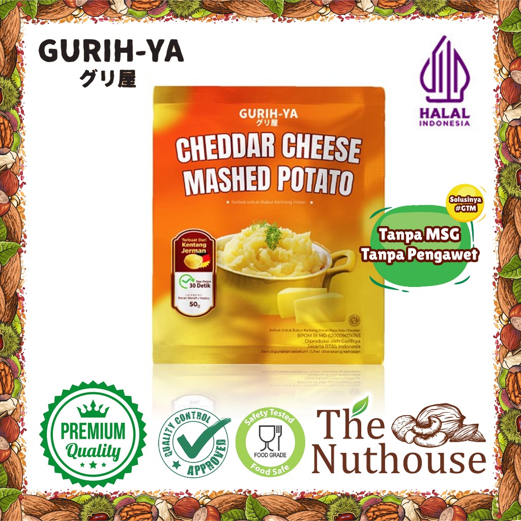 

GURIH YA Cheedar Cheese Mashed Potato / Serbuk Bubur Kentang Instan 50gr [HALAL]