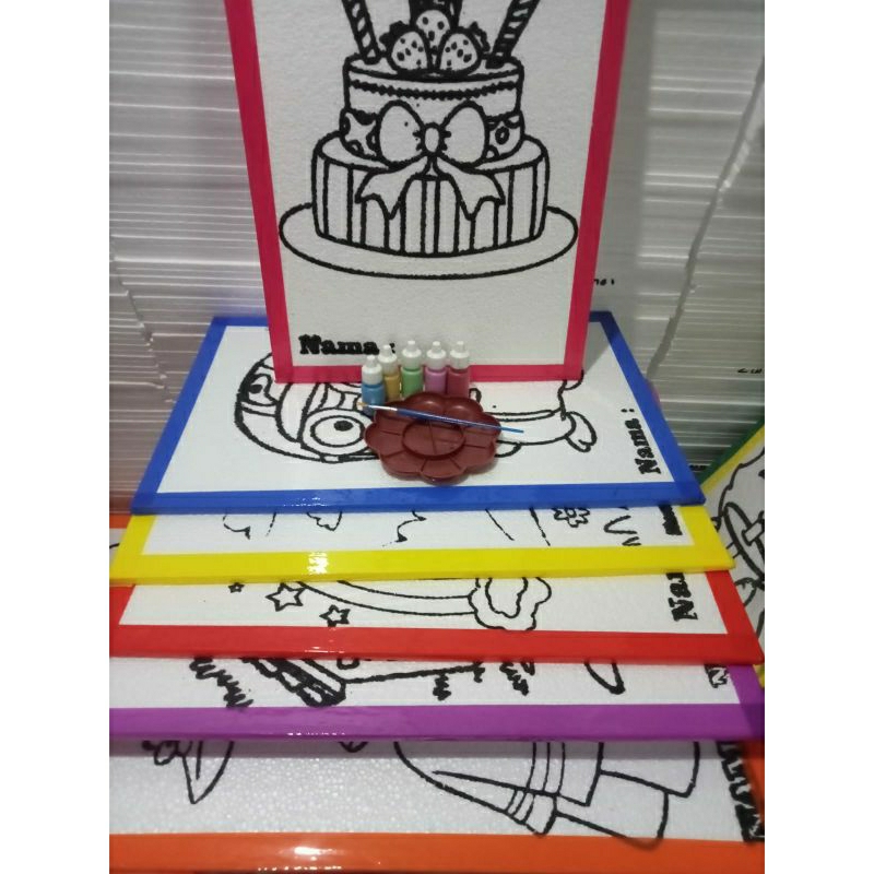

HJK MEMUKAU PAKET EKONOMIS (6) STEROFOAM LUKIS/PALET LUKIS bunga/ palet cat air/Piring Cat Air /