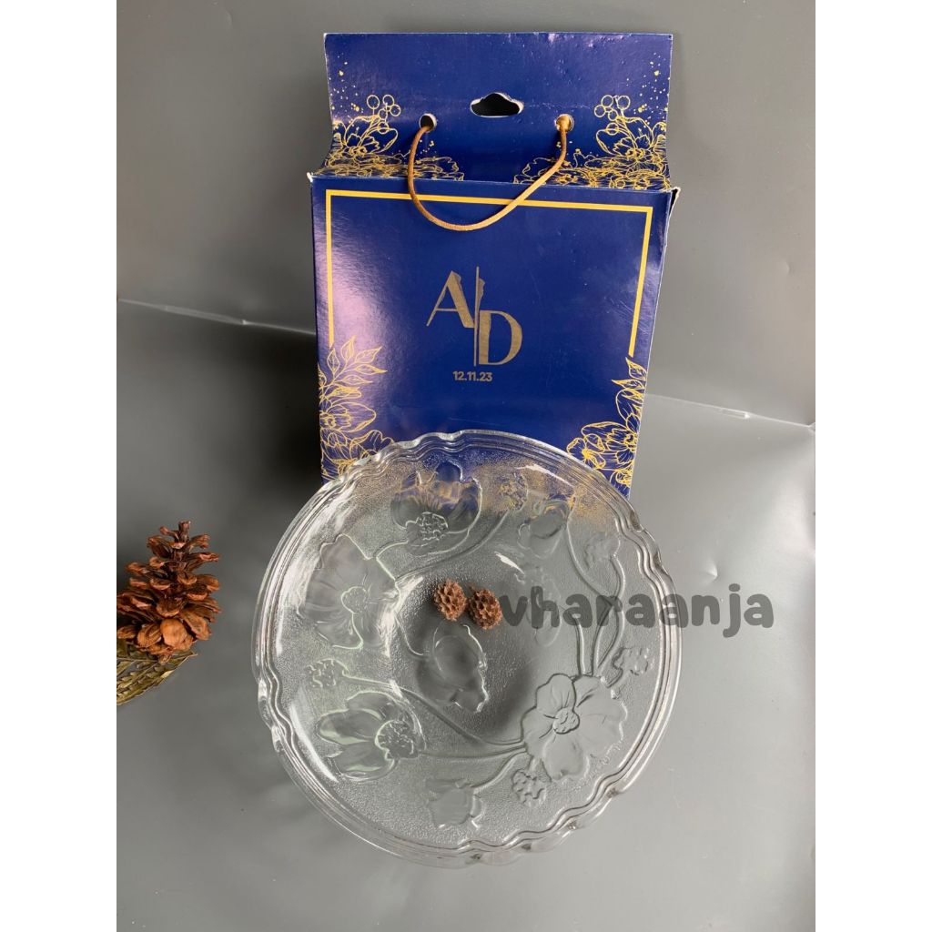 Souvenir pernikahan dan KHITAN mangkok kaca TERMURAH kemas box motif mewah dan simple
