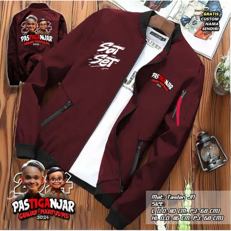 JAKET PASTI GANJAR / BOMBER SAT SET / JAKET GANJAR MAHFUD / JAKET GANJAR PRANOWO / GANJAR PRANOWO PR
