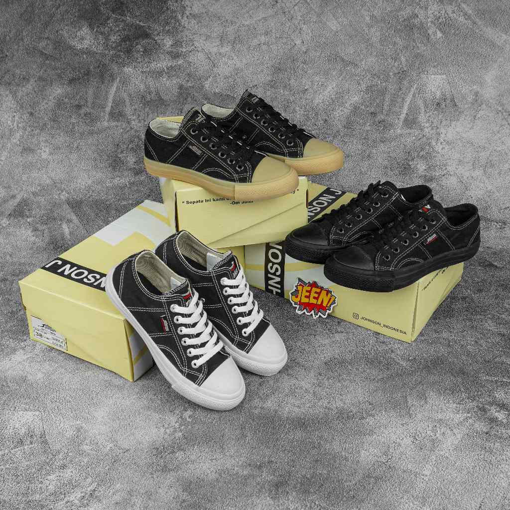 Johnson | Sepatu Johnson Classic Low Cut Original Hitam