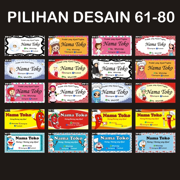 

(PERSEGI PANJANG) STIKER PRODUK MAKANAN MINUMAN KEMASAN TOPLES CATERING BOTOL KUE KUKER PUDING DONAT SABUN