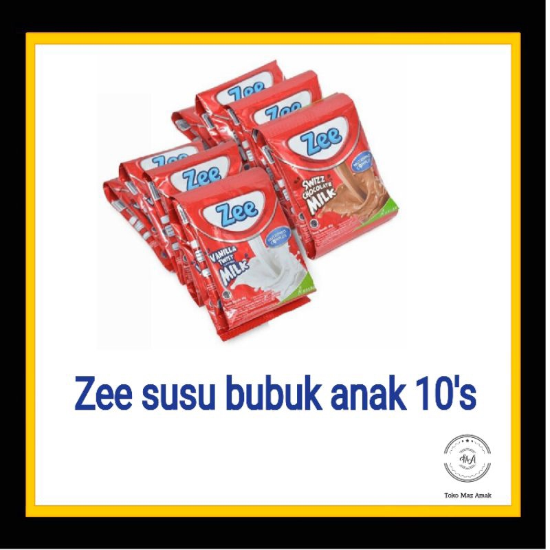 

Zee susu bubuk anak coklat vanila renceng isi 10 sachet