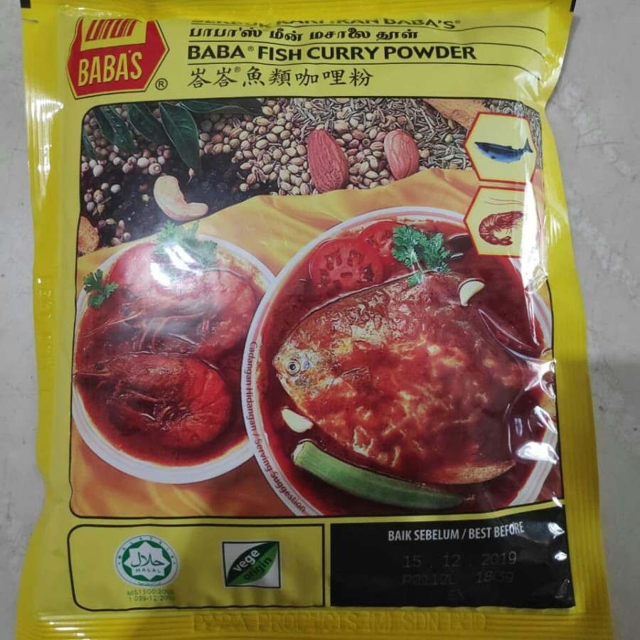 

Bumbu Kari ikan Babas Bubuk Baba fish Curry Powder 250 gram malaysia baba's