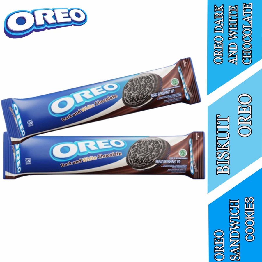 

Biskuit Sandwich Cookies - Oreo - Oreo Dark And White Choco - 119.6gr