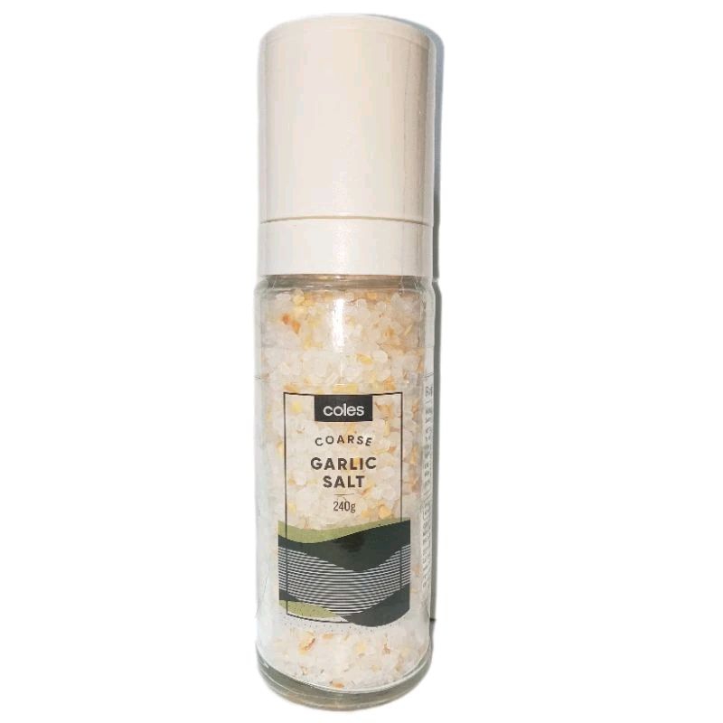 

COLES COARSE GARLIC SALT 240 G /BEST BFR 02/2025