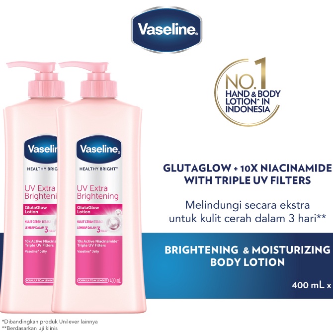 Top Seller CodeFf4F9 Vaseline Lotion Healthy Bright UV Extra Brightening 4ml Twinpack