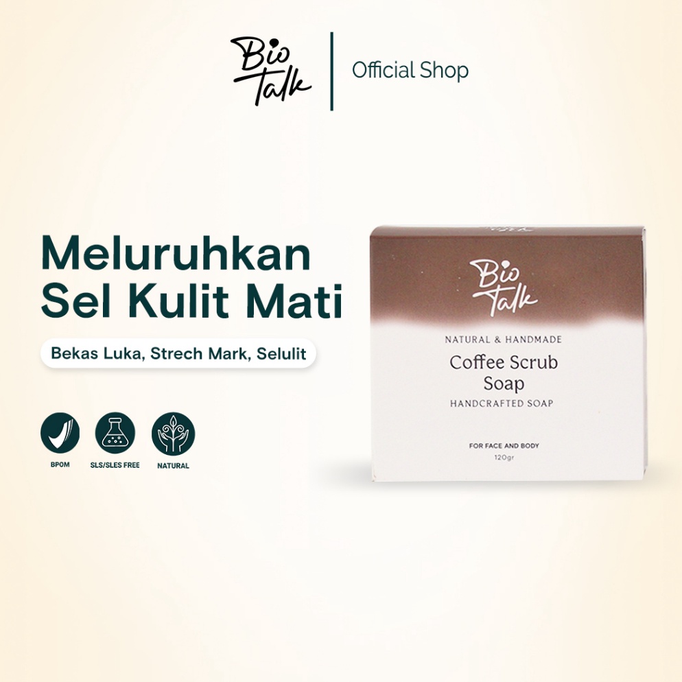 New Collection IdTtT4 Biotalk Coffee Scrub Soap  12 gram  No SLSSLES  Sabun Mandi Kopi Natural Handm