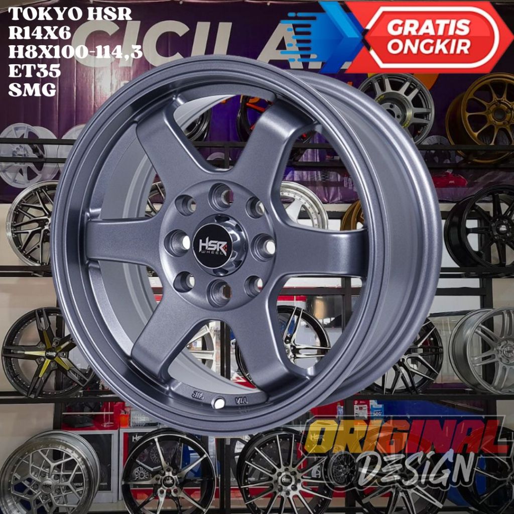 Velg Mobil Racing Ring 14 Model Te37 HSR Tokyo R14 Brio Agya Ayla Colt