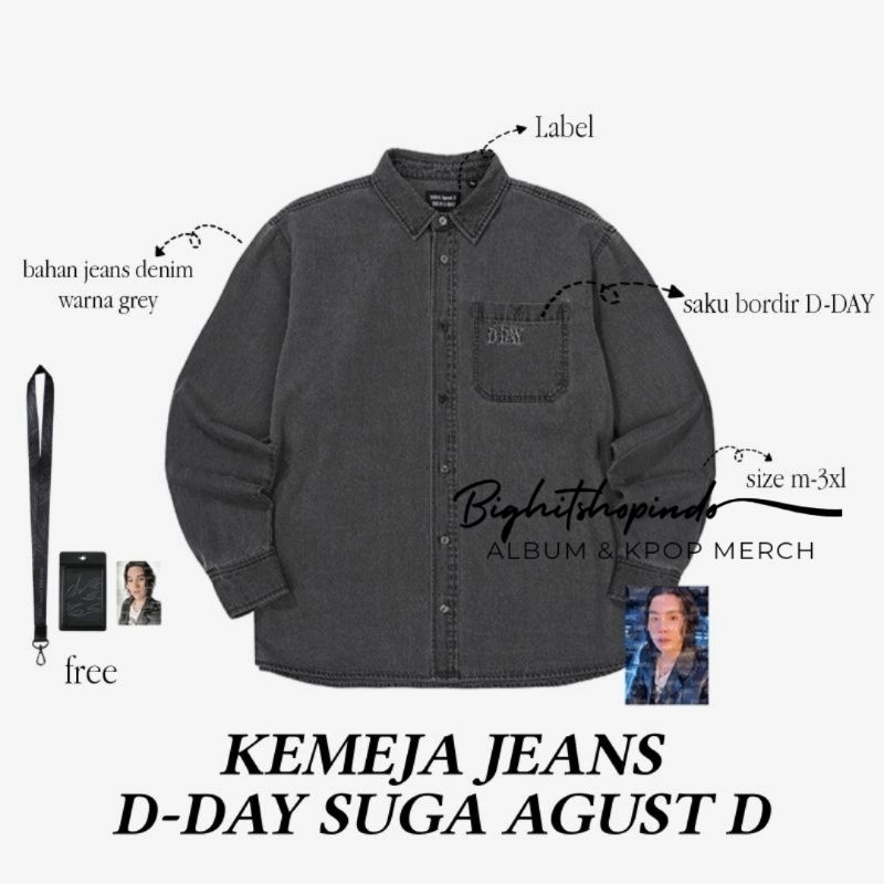 [READY STOCK] BTS SUGA KEMEJA JEANS DDAY AGUST D / KEMEJA SUGA AGUST D