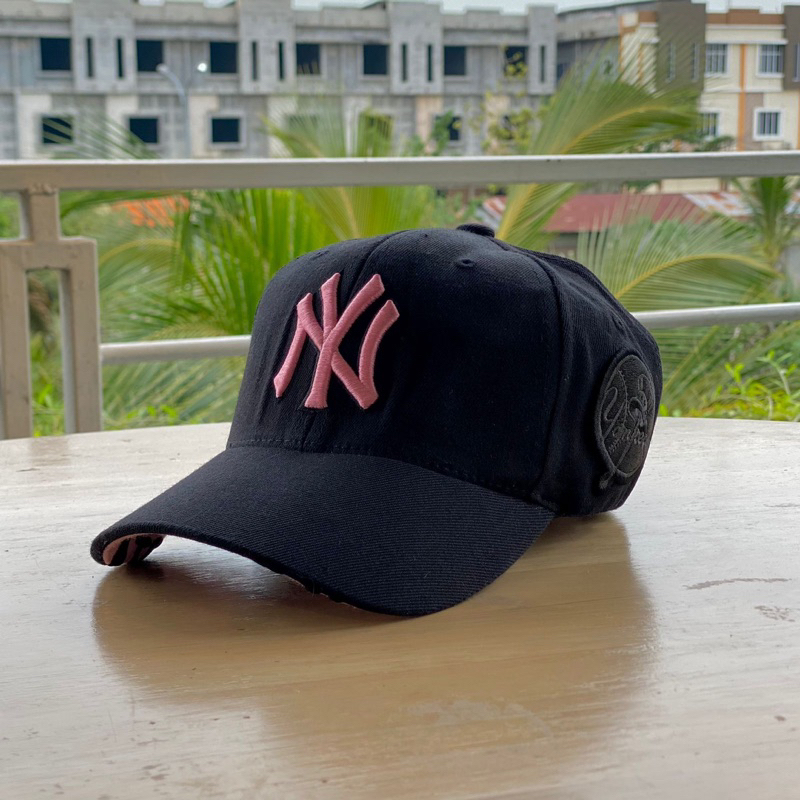 topi caps mlb tankees ny black pink hair 2nd