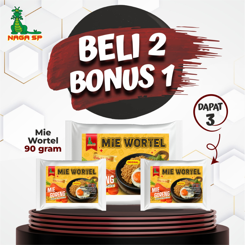 

Mie Wortel Original 90 gram BELI 2 DAPAT 3