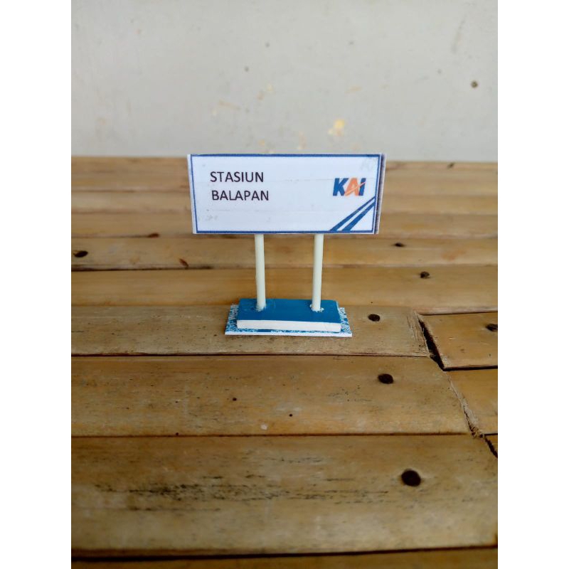 Miniatur Papan Nama Stasiun Kereta Api