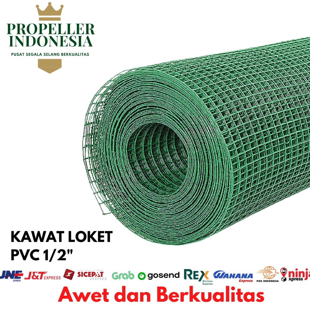 Diskon promo Kawat Loket PVC Hijau Kawat Ayakan Ram PVC Hijau 12 Inch Kawat Kandang Ayam Burung Kawa