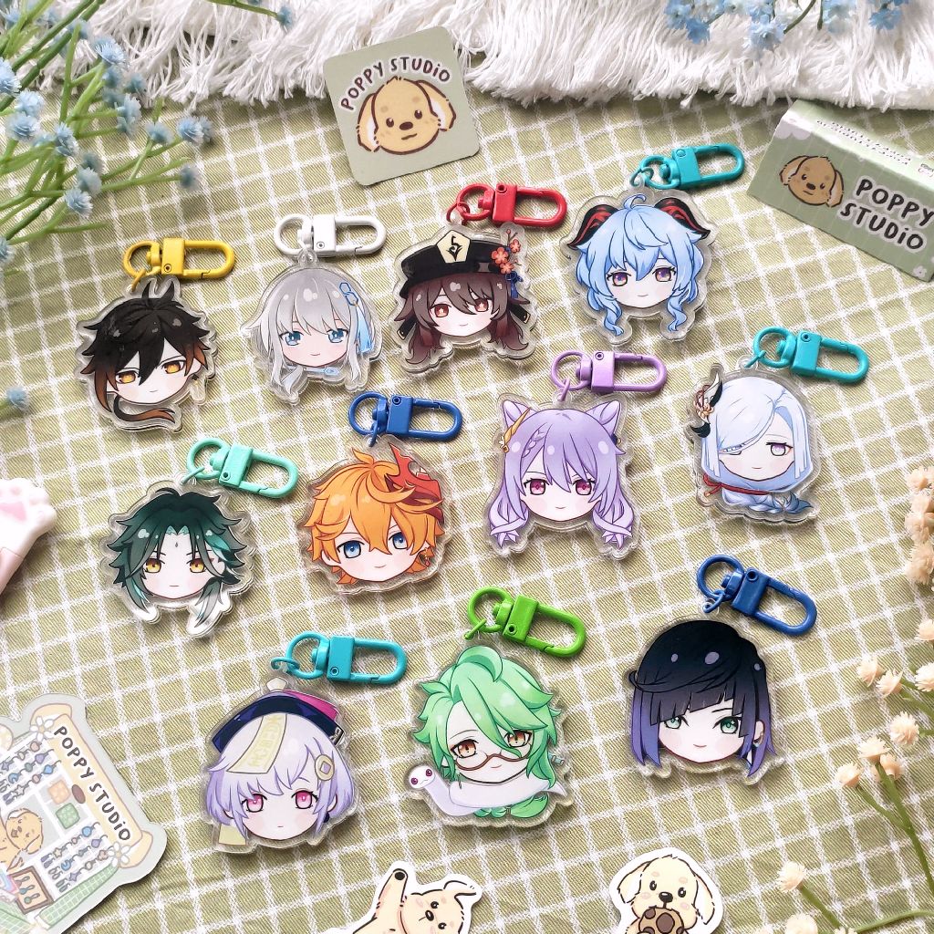 LIYUE PEEPS | Genshin Impact KEYCHAIN GANTUNGAN KUNCI | Hutao Ganyu Xiao Zhongli Tartaglia Childe Ke